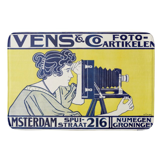 Camera Woman, Photographer, Van Caspel Bath Mat (Front)