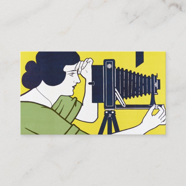 Camera Woman, Photographer, Van Caspel Business Card (Front)
