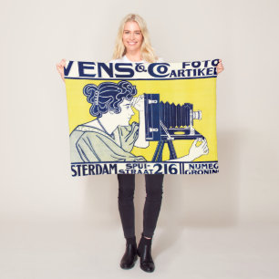 Camera Woman, Photographer, Van Caspel Fleece Blanket