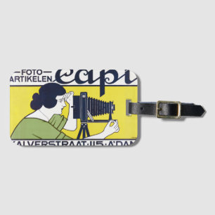 Camera Woman, Photographer, Van Caspel Luggage Tag