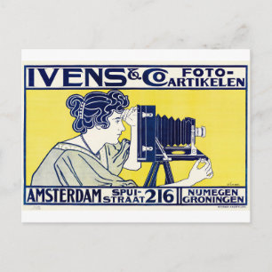 Camera Woman, Photographer, Van Caspel Postcard