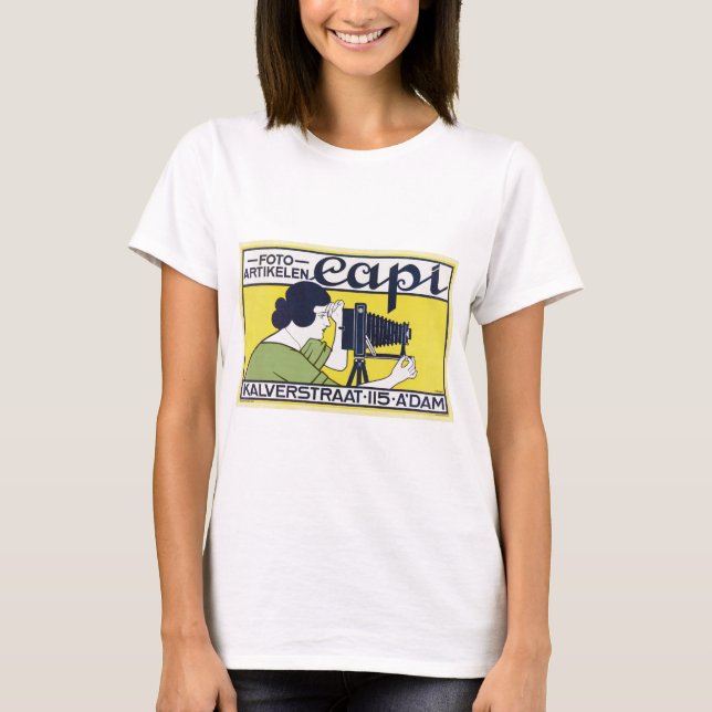 Camera Woman, Photographer, Van Caspel T-Shirt (Front)