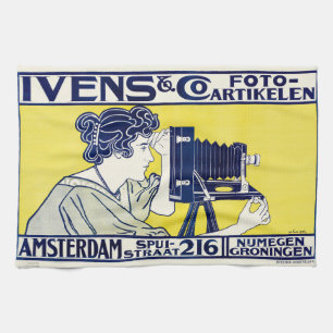 Camera Woman, Photographer, Van Caspel Tea Towel