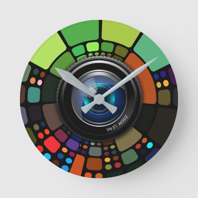 Camera Zoom Lens Wall Clock (Front)