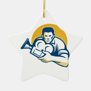 Cameraman Movie Director Movie Camera Ceramic Tree Decoration