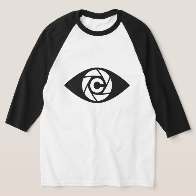 Cameraman Raglan Tee — The Shutterclique (Laydown)