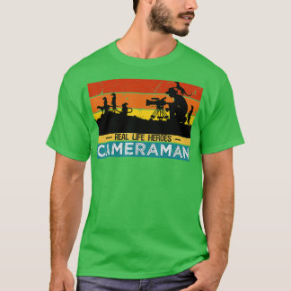 Cameraman Wildlife Videographer Gifts Funny Retro T-Shirt