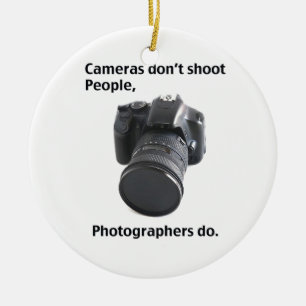 Cameras don't shoot people ceramic tree decoration