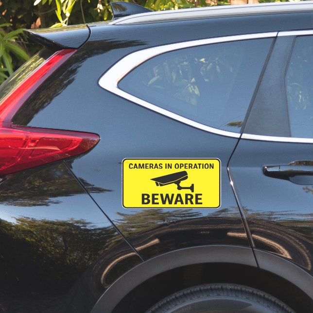 Cameras in Operation Beware Security Sign (Car Side)