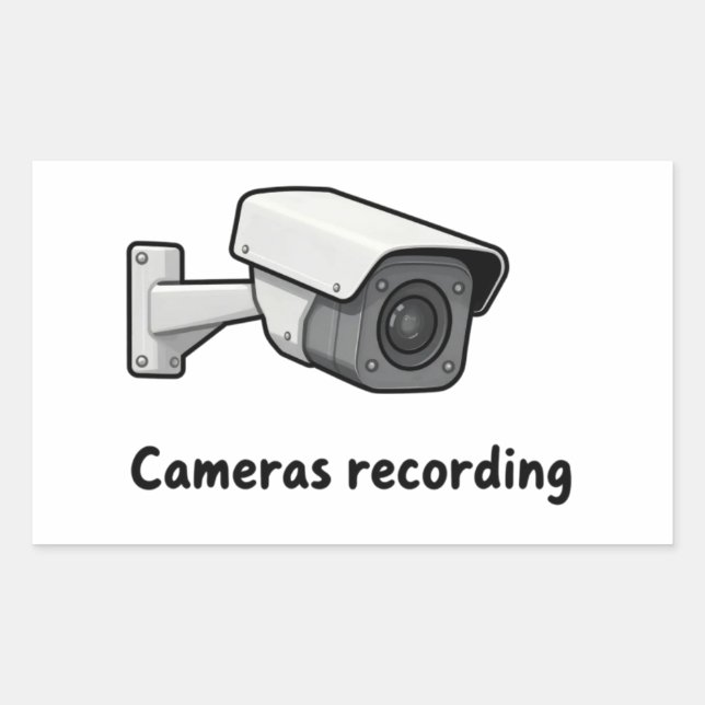 cameras recording rectangular sticker (Front)