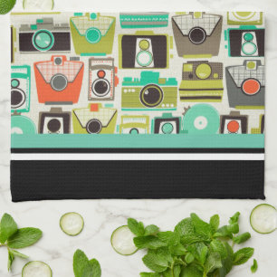 Cameras Retro Tea Towel