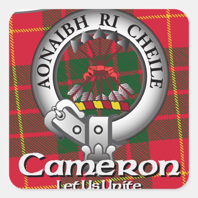 Cameron Clan Square Sticker (Front)