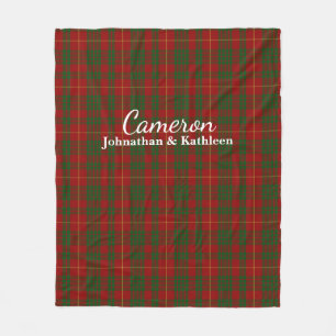 Cameron Clan Tartan Plaid Fleece Blanket