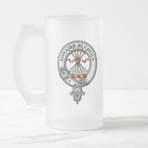 Cameron Crest Badge Frosted Glass Beer Mug
