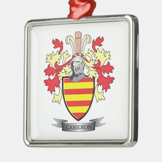 Cameron Family Crest Coat of Arms Metal Tree Decoration (Left)