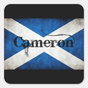 cameron grunge flag square sticker