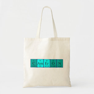 Cameron periodic table name tote bag