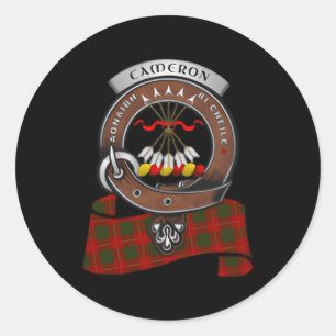 Cameron Scottish Clan Badge Tan Classic Round Sticker