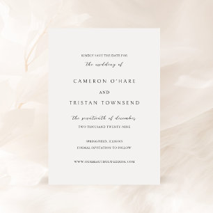 Cameron Simple Modern Wedding Save The Date