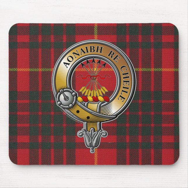 Cameron Tartan & Badge Mouse Mat (Front)