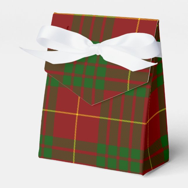 Cameron tartan red green plaid favour box (Front Side)