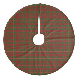 Cameron tartan red green plaid fleece tree skirt