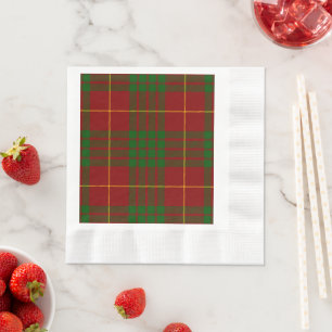 Cameron tartan red green plaid napkin