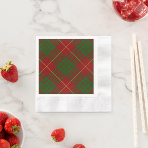 Cameron tartan red green plaid napkin