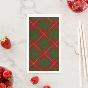 Cameron tartan red green plaid napkin