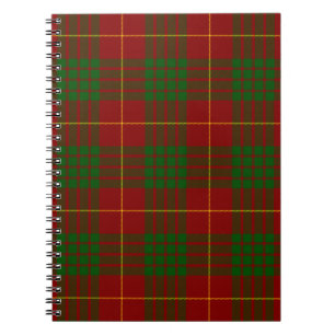 Cameron tartan red green plaid notebook
