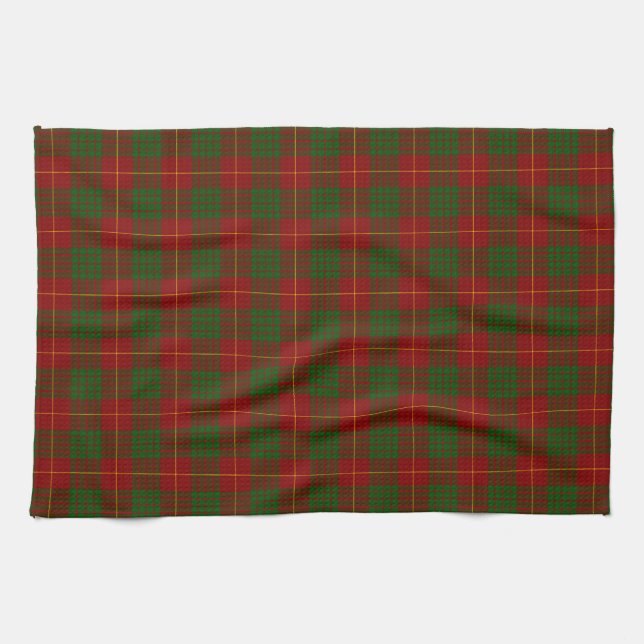 Cameron tartan red green plaid tea towel (Horizontal)