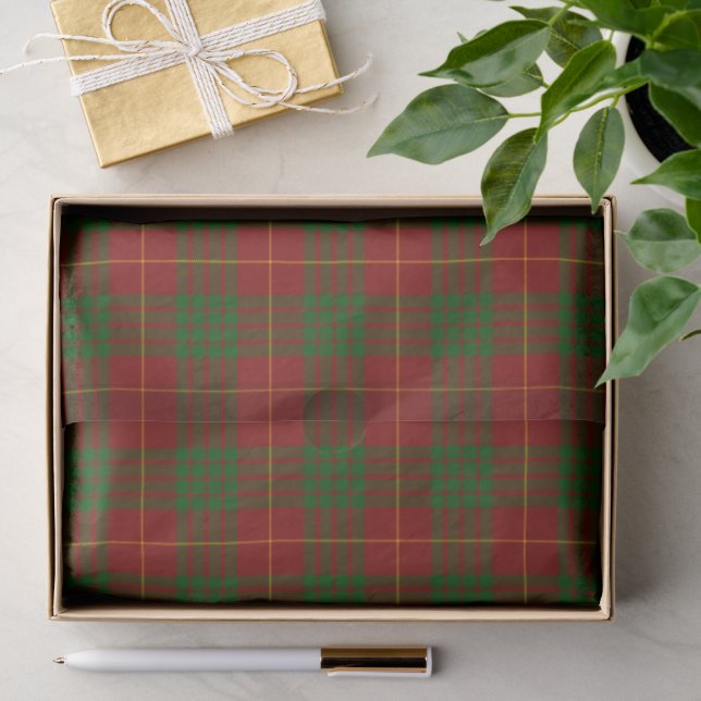 Cameron tartan red green plaid tissue paper (Gift)