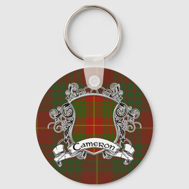 Cameron Tartan Shield Key Ring (Front)