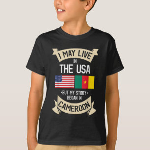 Cameroon American Flag USA Cameroonian Roots Gifts T-Shirt