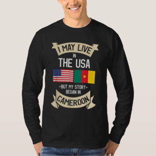 Cameroon American Flag USA Cameroonian Roots Gifts T-Shirt