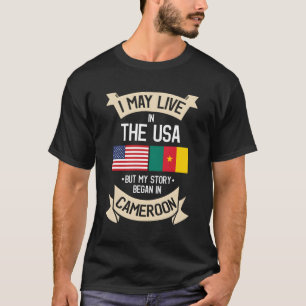 Cameroon American Flag Usa Cameroonian Roots T-Shirt