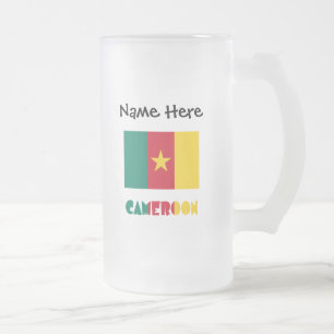 Cameroon and Cameroonian Flag Personalised Frosted Glass Beer Mug
