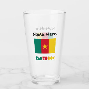 Cameroon and Cameroonian Flag Personalised Glass