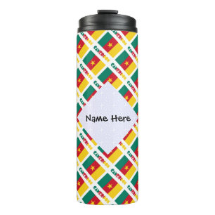 Cameroon and Cameroonian Flag Tiled Personalised  Thermal Tumbler
