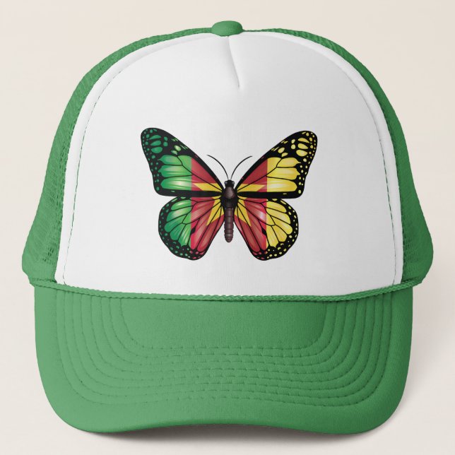 Cameroon Butterfly Monarque Flag Trucker Hat (Front)
