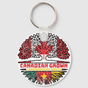 Cameroon Cameroonian Canadian Canada Tree Roots Key Ring