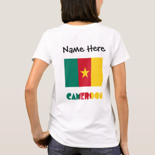 Cameroon Cameroonian Flag Black Personalisation  T-Shirt