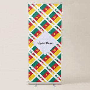 Cameroon Cameroonian Flag Tiled Black Personalizat Retractable Banner