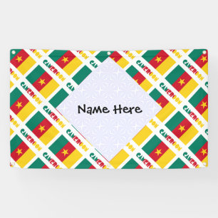 Cameroon Cameroonian Flag Tiled Personalised Banner