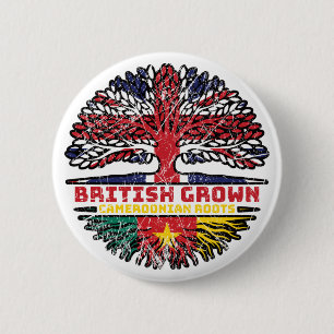 Cameroon Cameroonian Uk United Kingdom British 6 Cm Round Badge