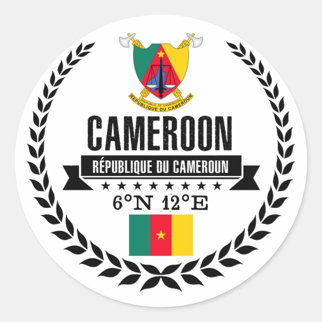 Cameroon Classic Round Sticker (Front)