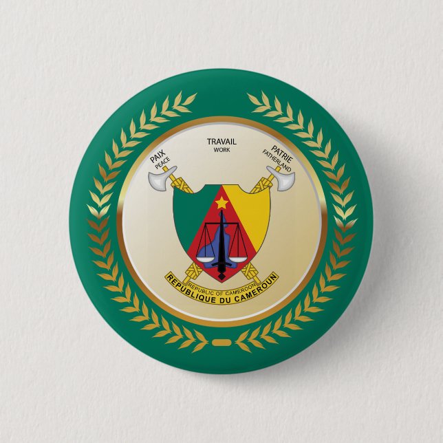 Cameroon Coat of Arms 6 Cm Round Badge (Front)
