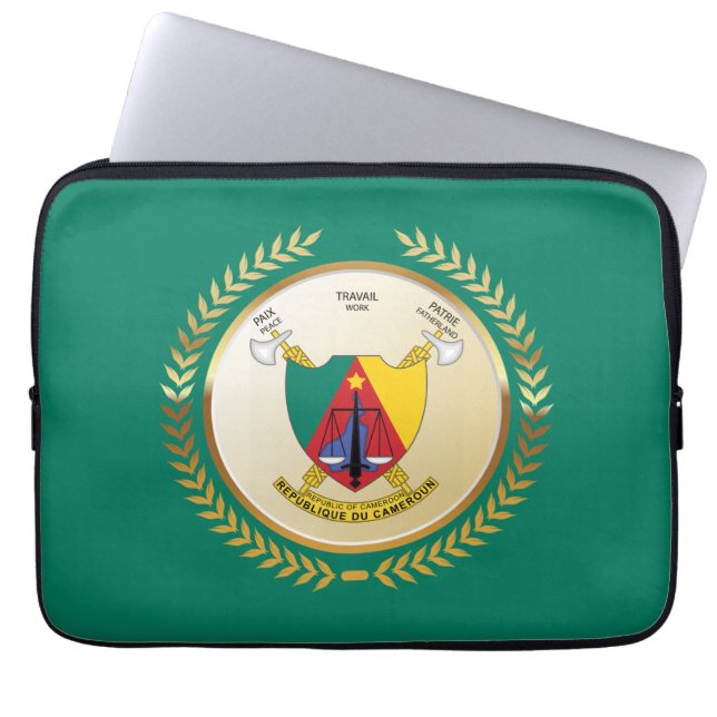 Cameroon Coat of Arms Laptop Sleeve (Front)