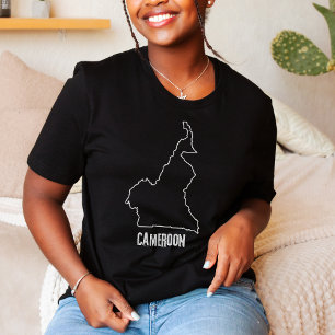 Cameroon Country Line Map Shirt Cameroonian Shape