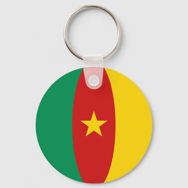 Cameroon Fisheye Flag Keychain (Front)